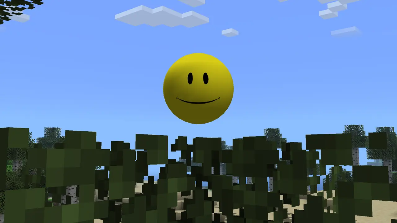 Verity AI companion floating above a Minecraft landscape